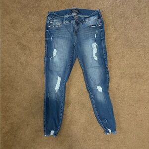 Torrid Blue Distressed Skinny Jeans size 16